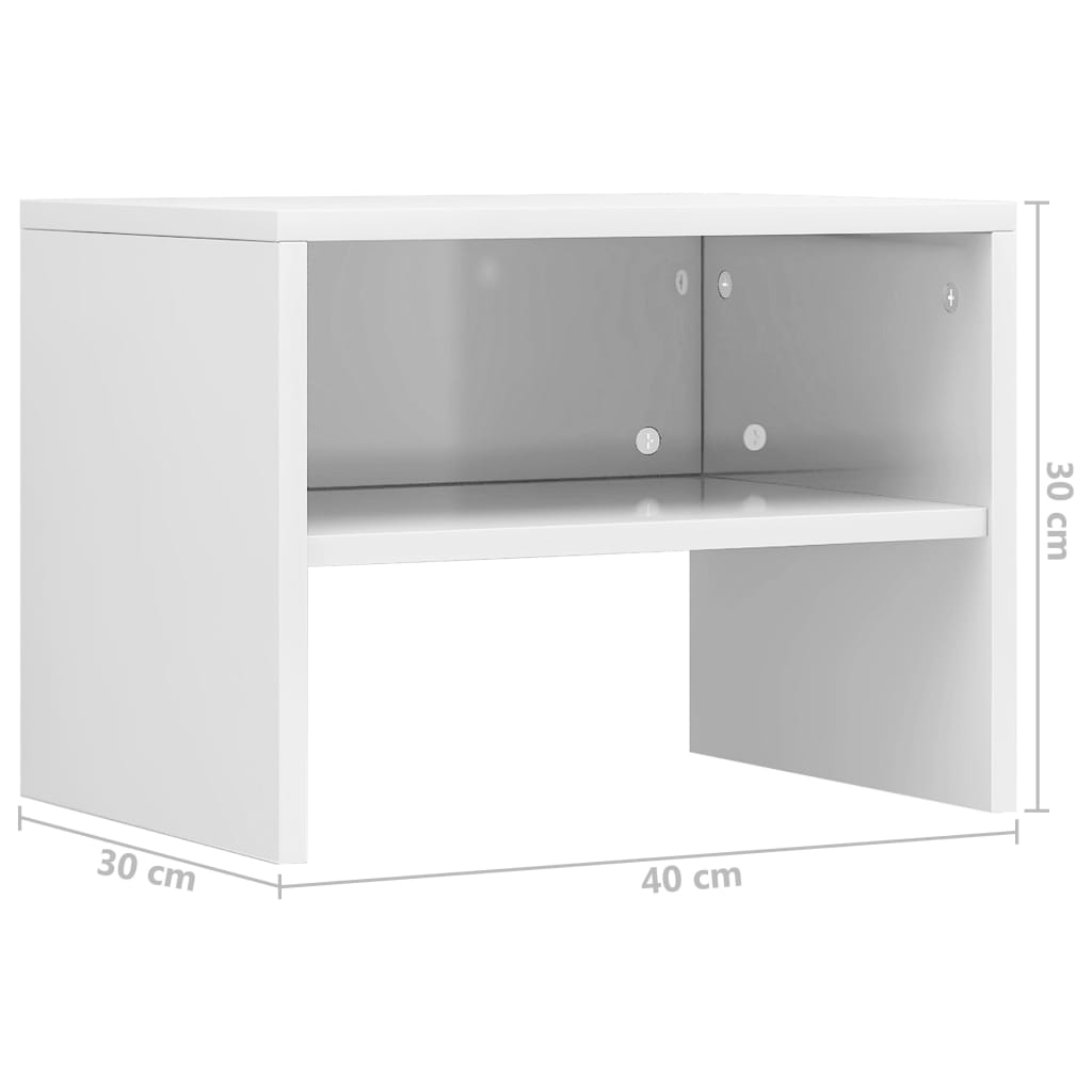 Bedside Cabinets 2 pcs High Gloss White 40x30x30 cm Engineered Wood