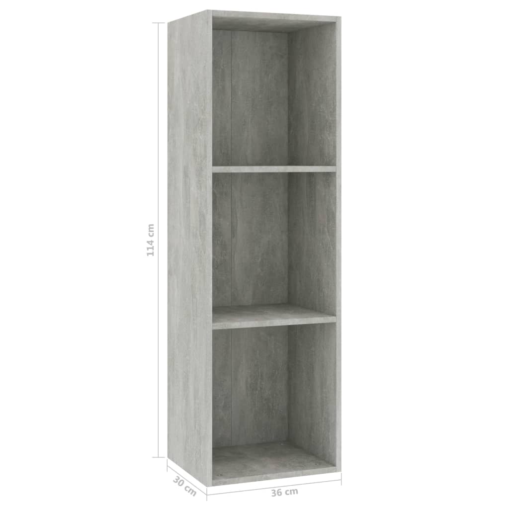 Book Cabinet/TV Cabinet Concrete Grey 36x30x114 cm Engineered Wood