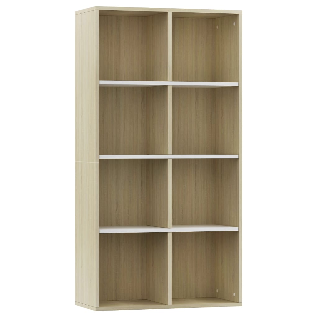 Book Cabinet/TV Cabinet White and Sonoma Oak 36x30x114 cm Engineered Wood
