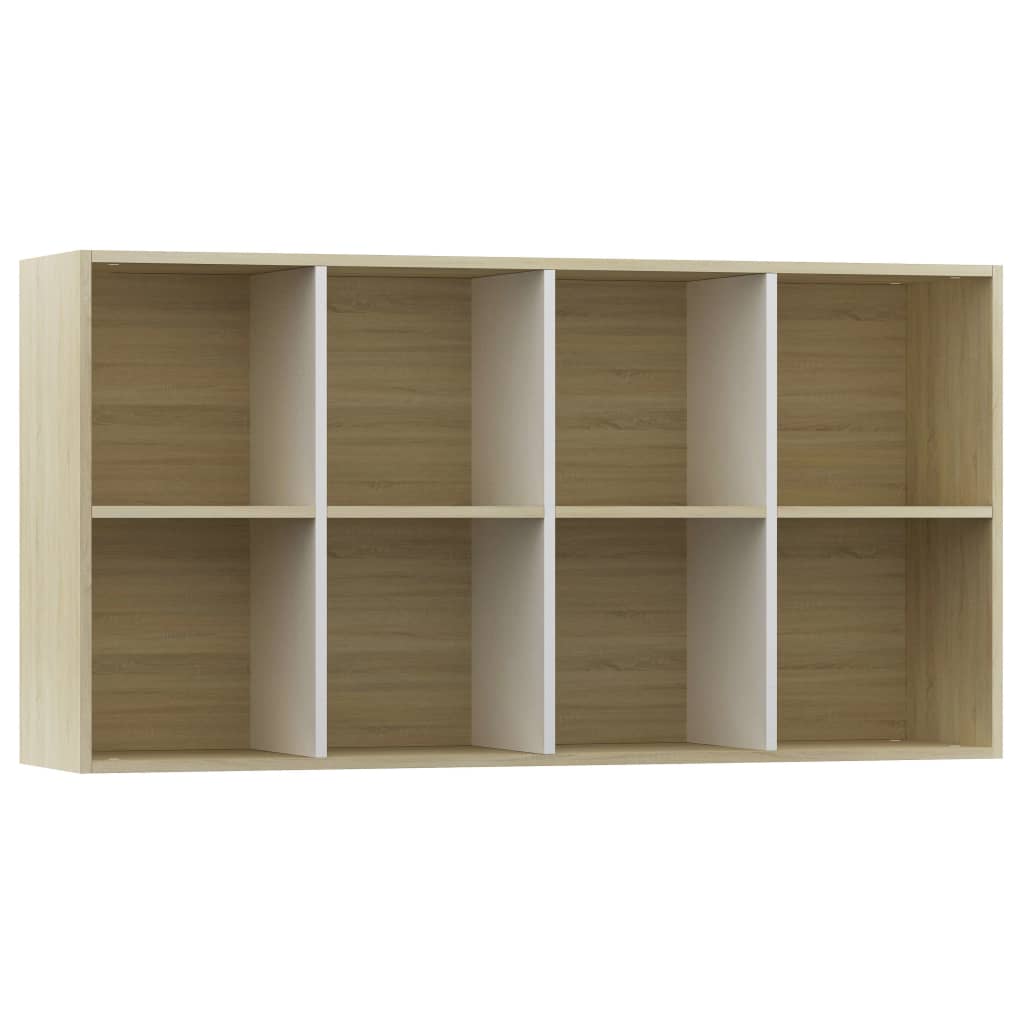 Book Cabinet/TV Cabinet White and Sonoma Oak 36x30x114 cm Engineered Wood