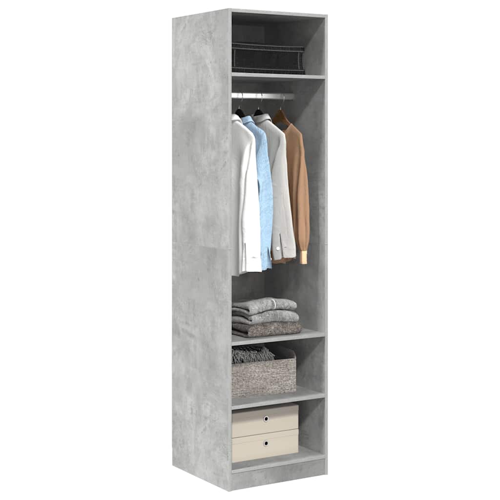 Wardrobe Concrete Grey 50x50x200 cm Engineered Wood