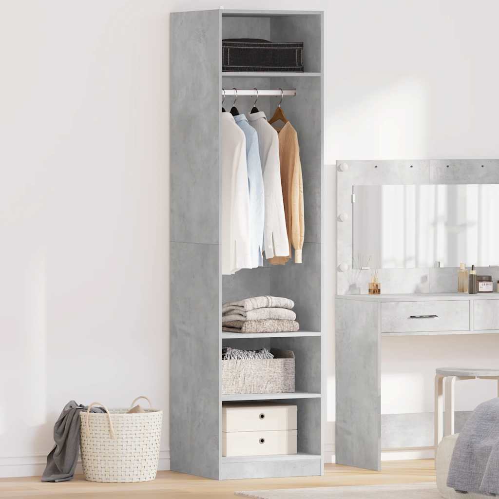 Wardrobe Concrete Grey 50x50x200 cm Engineered Wood