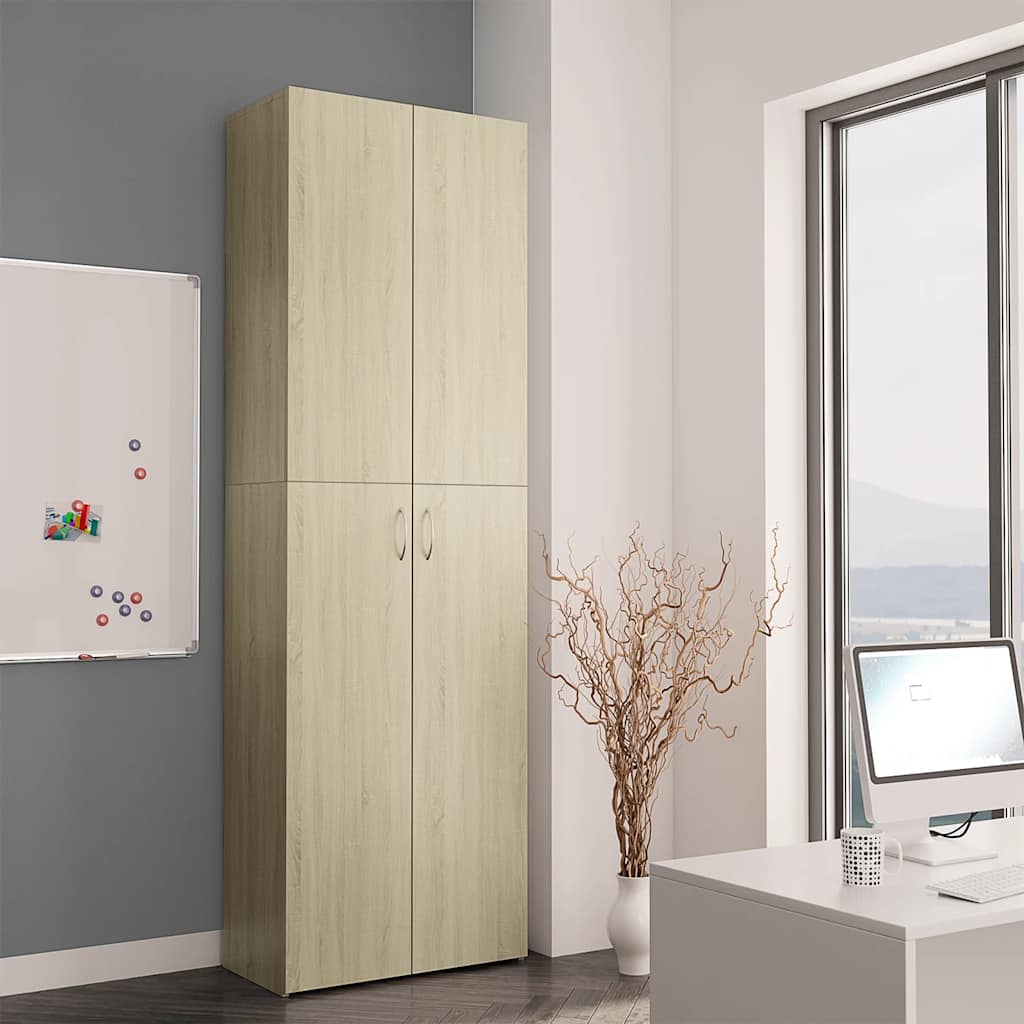 Office Cabinet Sonoma Oak 60x32x190 cm Engineered Wood