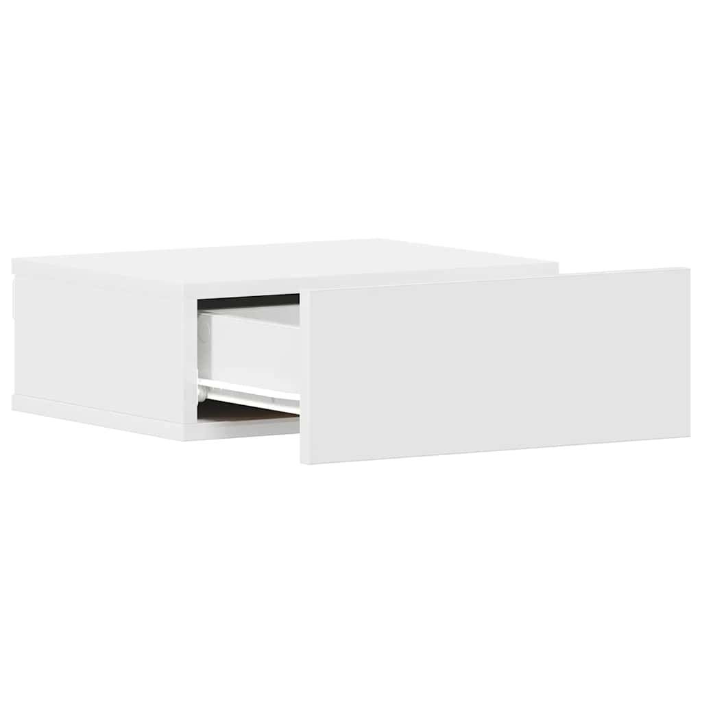 Floating Nightstand White 40x30x15cm Engineered Wood