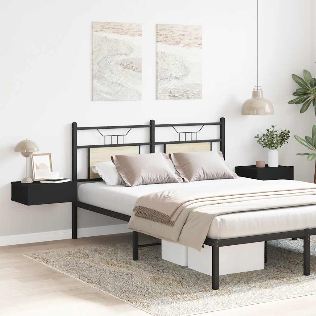 Floating Nightstands 2 pcs Black 40x30x15 cm Engineered Wood