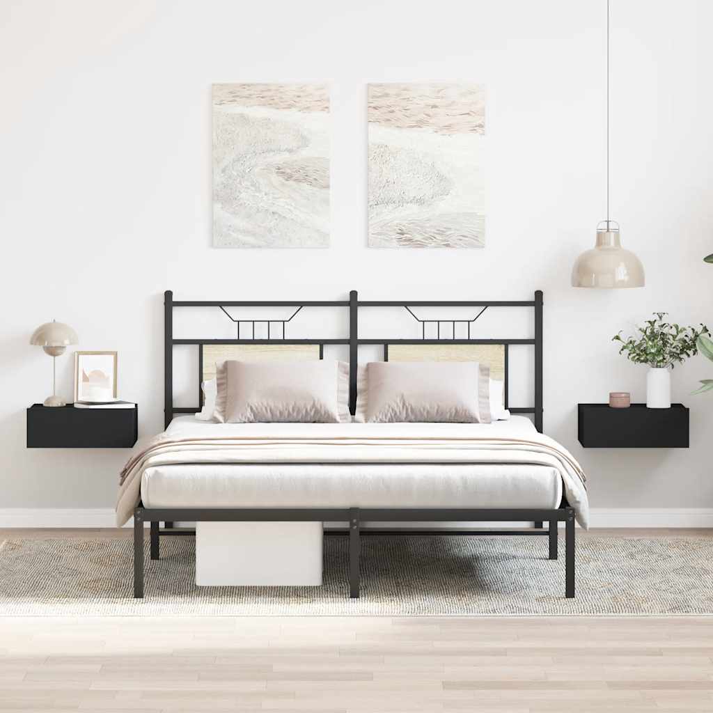 Floating Nightstands 2 pcs Black 40x30x15 cm Engineered Wood