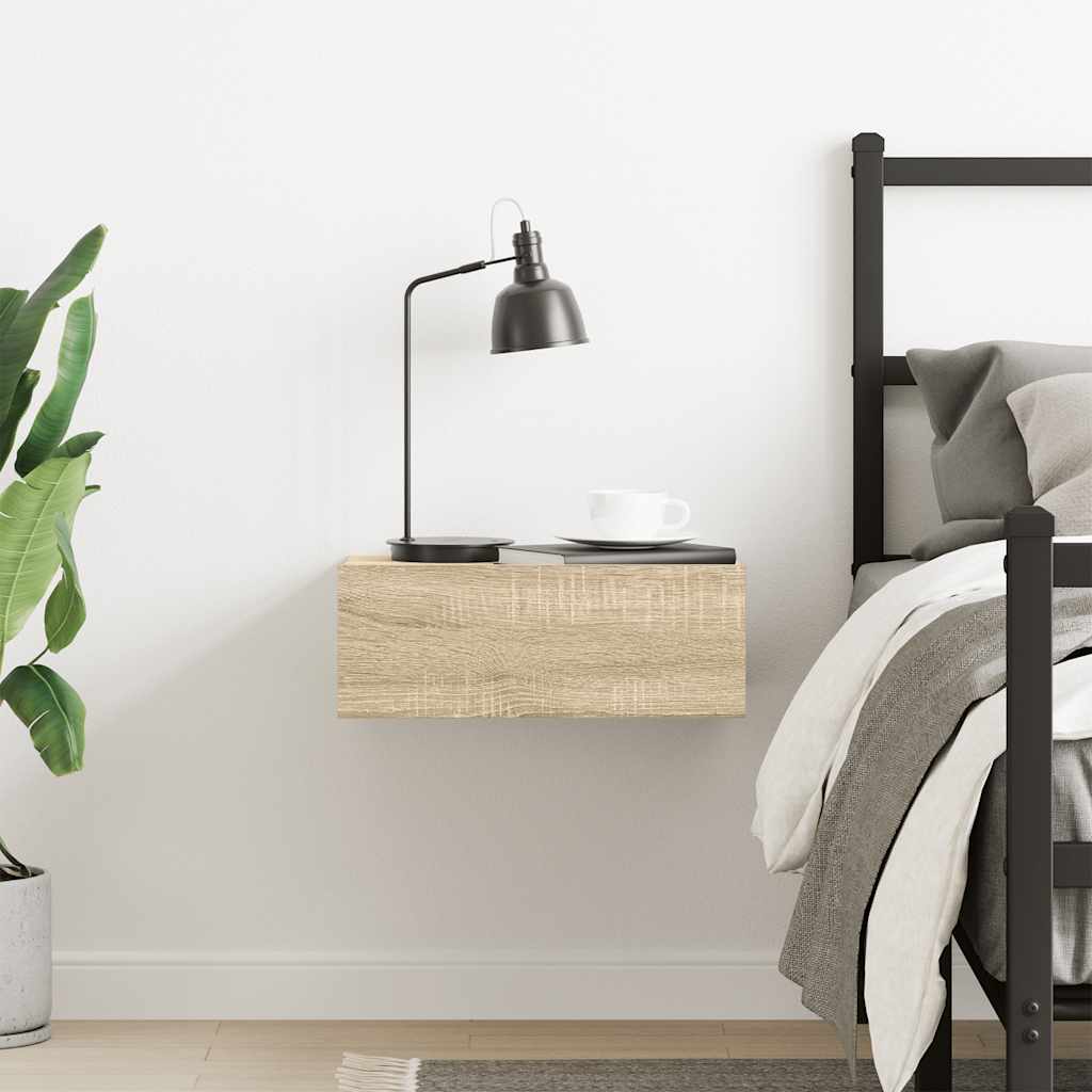 Floating Nightstand Sonoma Oak 40x30x15 cm Engineered Wood