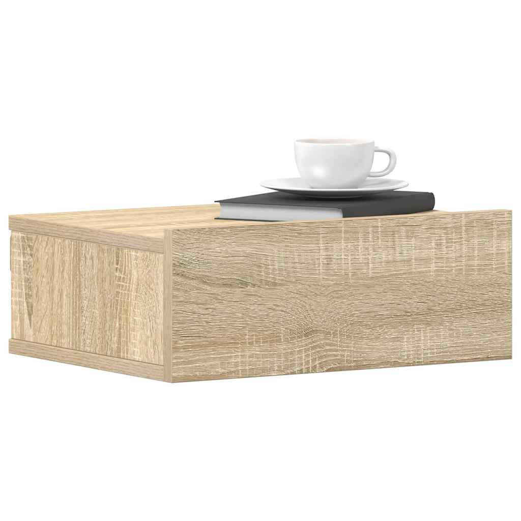Floating Nightstand Sonoma Oak 40x30x15 cm Engineered Wood