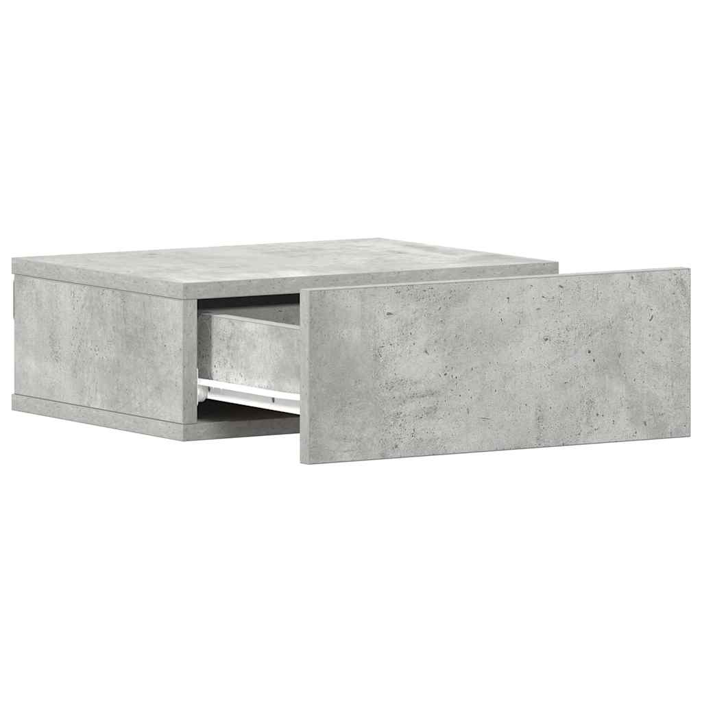 Floating Nightstand Concrete Grey 40x30x15 cm Engineered Wood