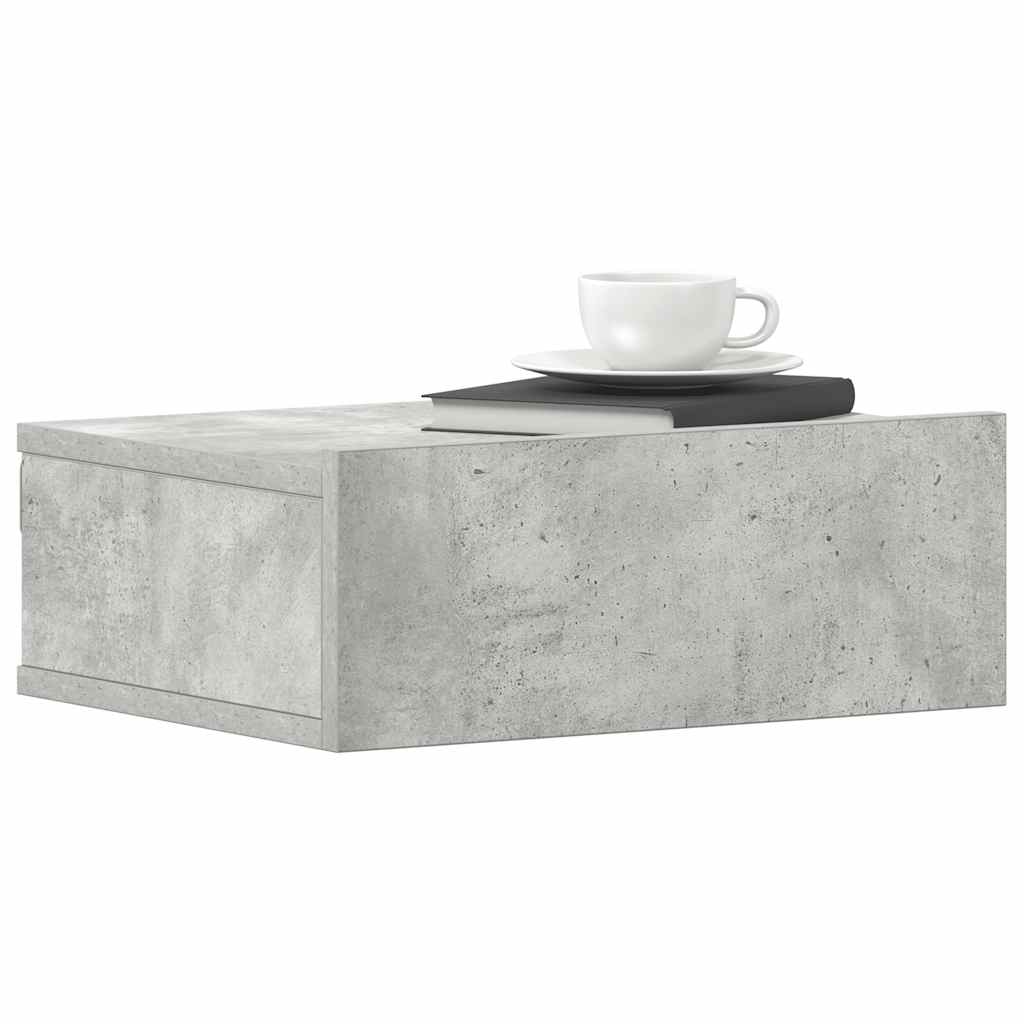 Floating Nightstands 2 pcs Concrete Grey 40x30x15 cm Engineered Wood
