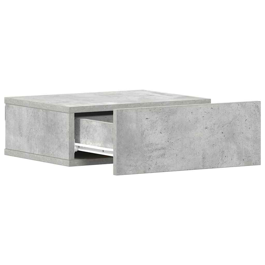 Floating Nightstands 2 pcs Concrete Grey 40x30x15 cm Engineered Wood