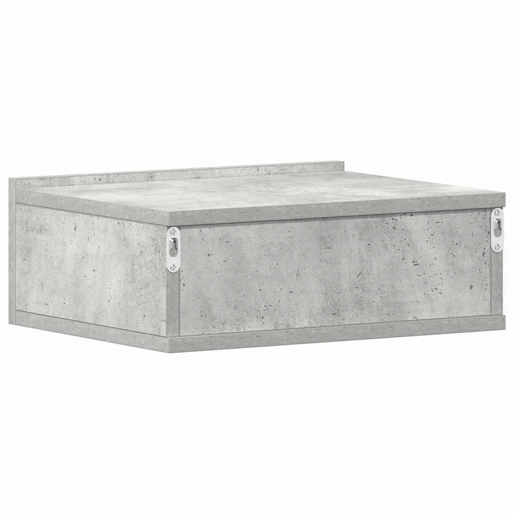 Floating Nightstands 2 pcs Concrete Grey 40x30x15 cm Engineered Wood
