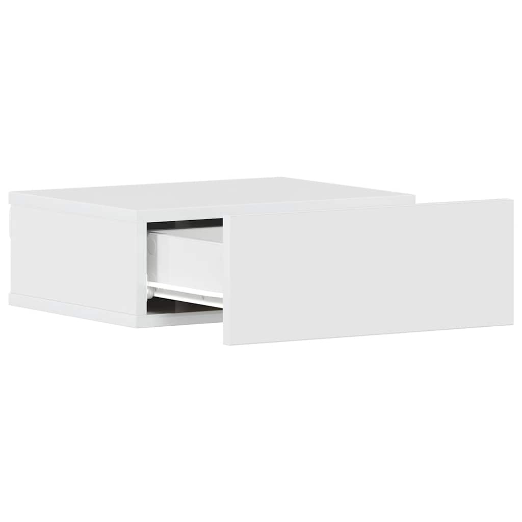Floating Nightstands 2 pcs High Gloss White 40x30x15 cm Engineered Wood