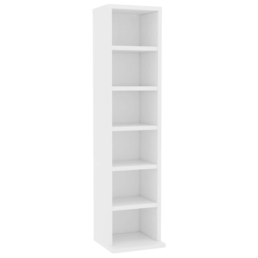 CD Cabinet White 21x20x88 cm Engineered Wood
