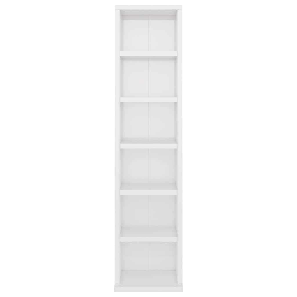 CD Cabinet High Gloss White 21x20x88 cm Engineered Wood