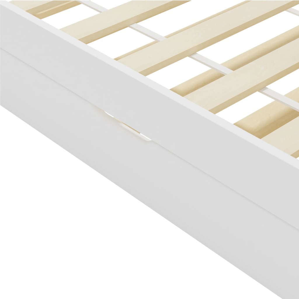 Pull-out Sofa Bed Frame without Mattress White Pinewood 90x200 cm