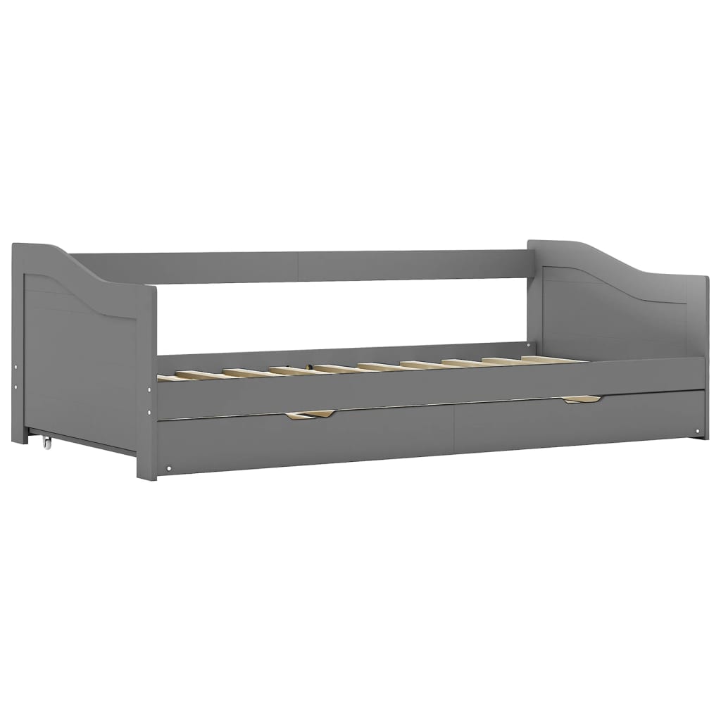 Pull-out Sofa Bed Frame without Mattress Grey 90x200 cm