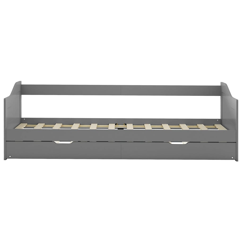 Pull-out Sofa Bed Frame without Mattress Grey 90x200 cm