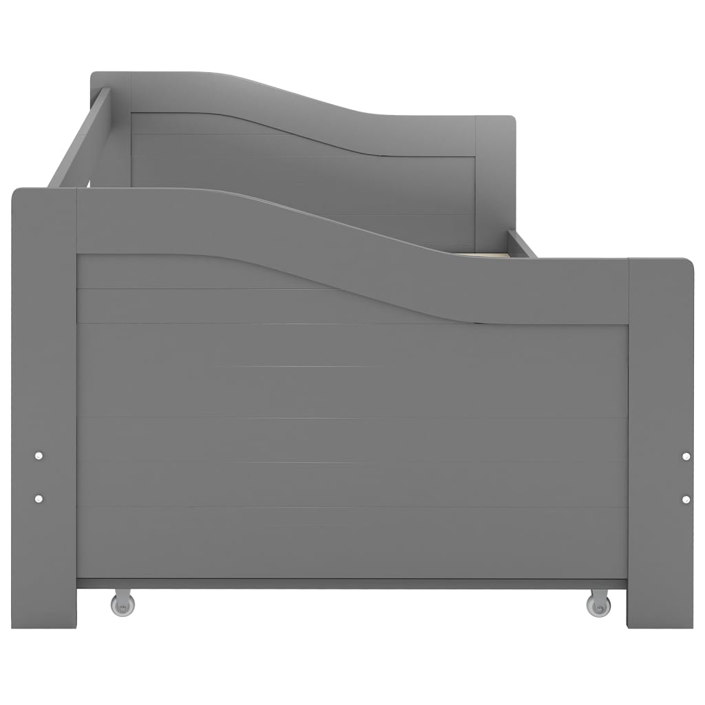 Pull-out Sofa Bed Frame without Mattress Grey 90x200 cm