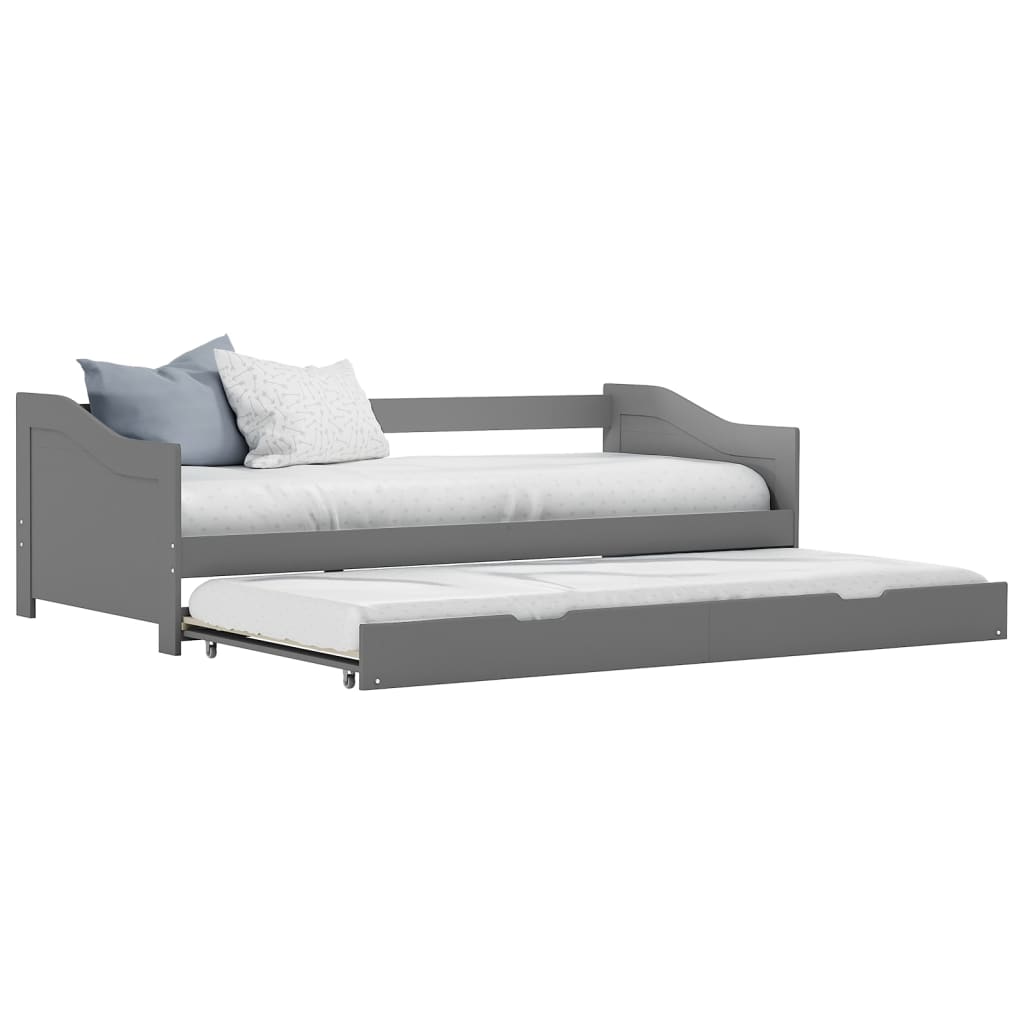 Pull-out Sofa Bed Frame without Mattress Grey 90x200 cm