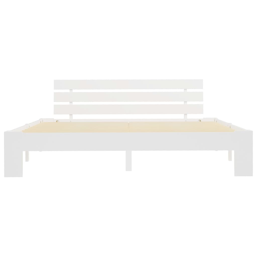 Bed Frame without Mattress White 160x200cm Solid Wood Pine