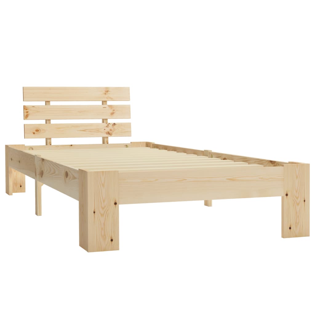 Bed Frame without Mattress Solid Pine Wood 90x200 cm