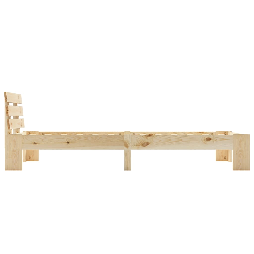 Bed Frame without Mattress Solid Pine Wood 90x200 cm