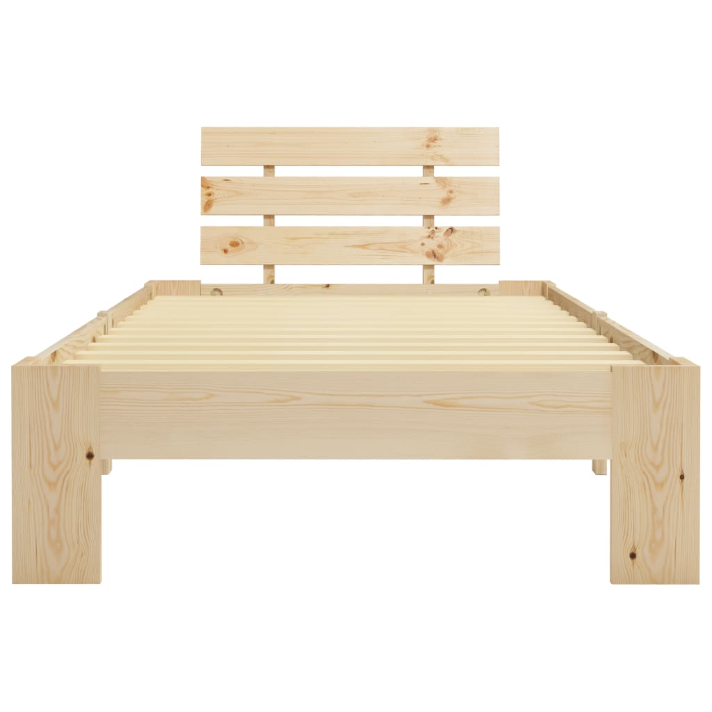 Bed Frame without Mattress Solid Pine Wood 100x200 cm