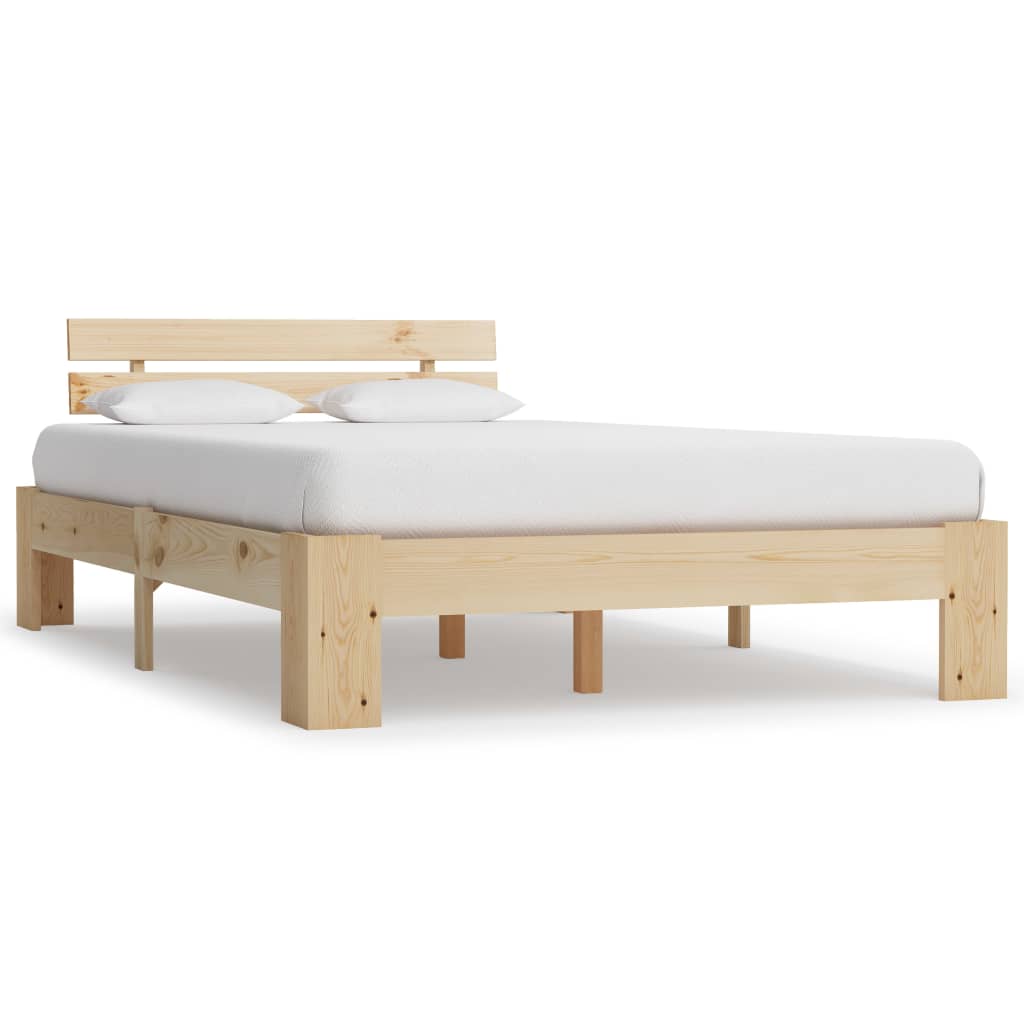 Bed Frame without Mattress Solid Pine Wood 120x200 cm