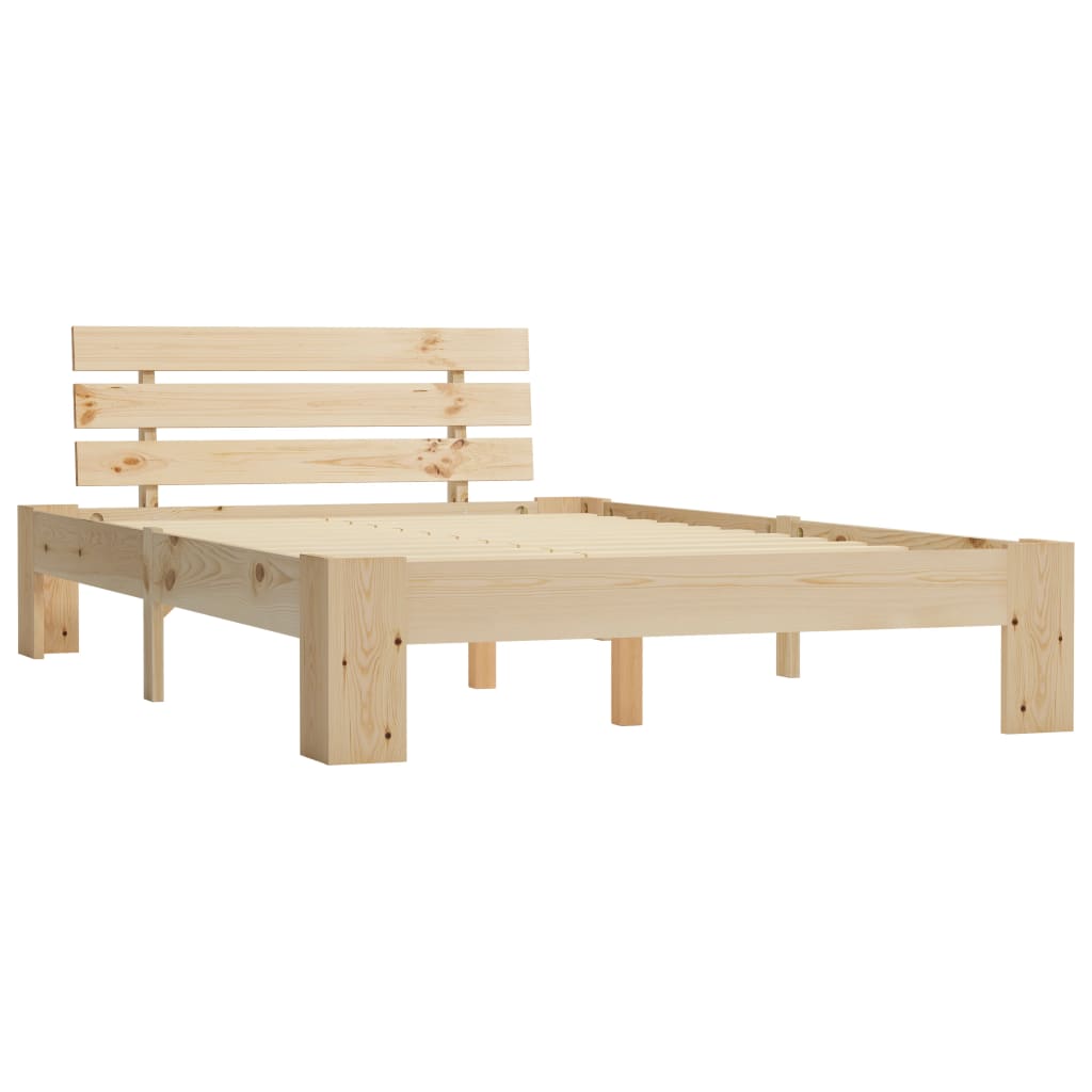 Bed Frame without Mattress Solid Pine Wood 120x200 cm