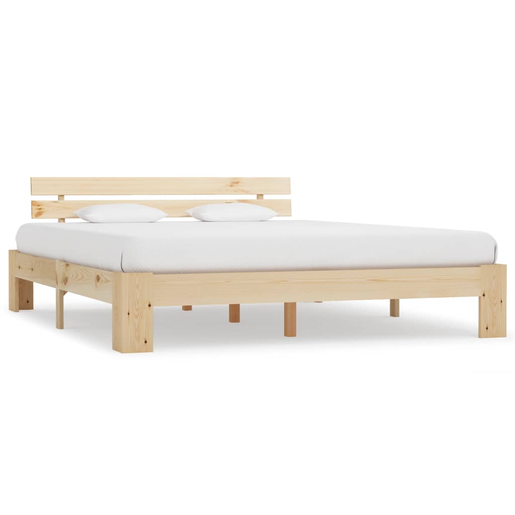 Bed Frame without Mattress 160x200cm Solid Wood Pine