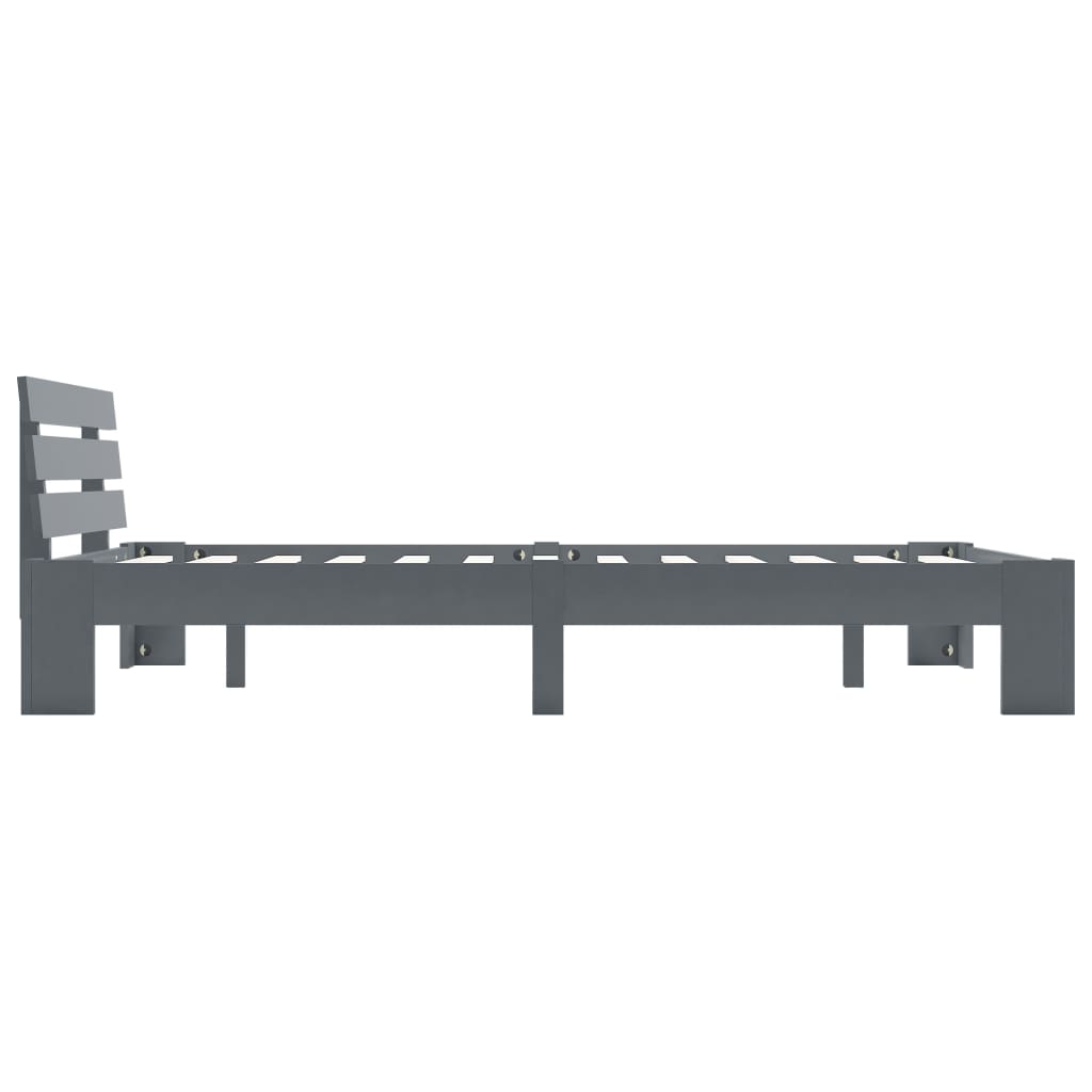 Bed Frame without Mattress Grey Solid Pine Wood 120x200 cm