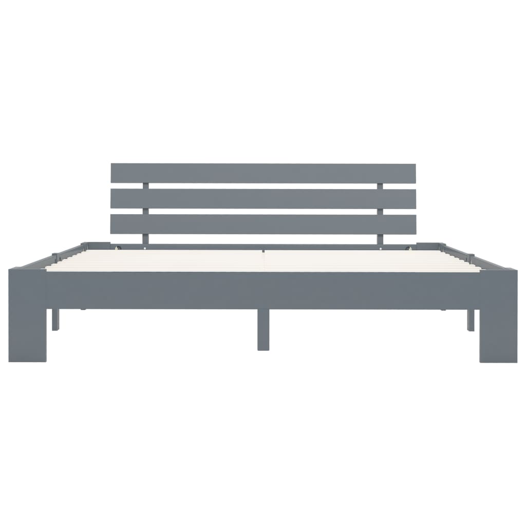 Bed Frame without Mattress Grey 160x200cm Solid Wood Pine