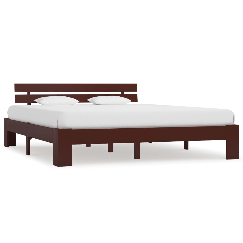 Bed Frame without Mattress Dark Brown 180x200 cm Solid Wood Pine