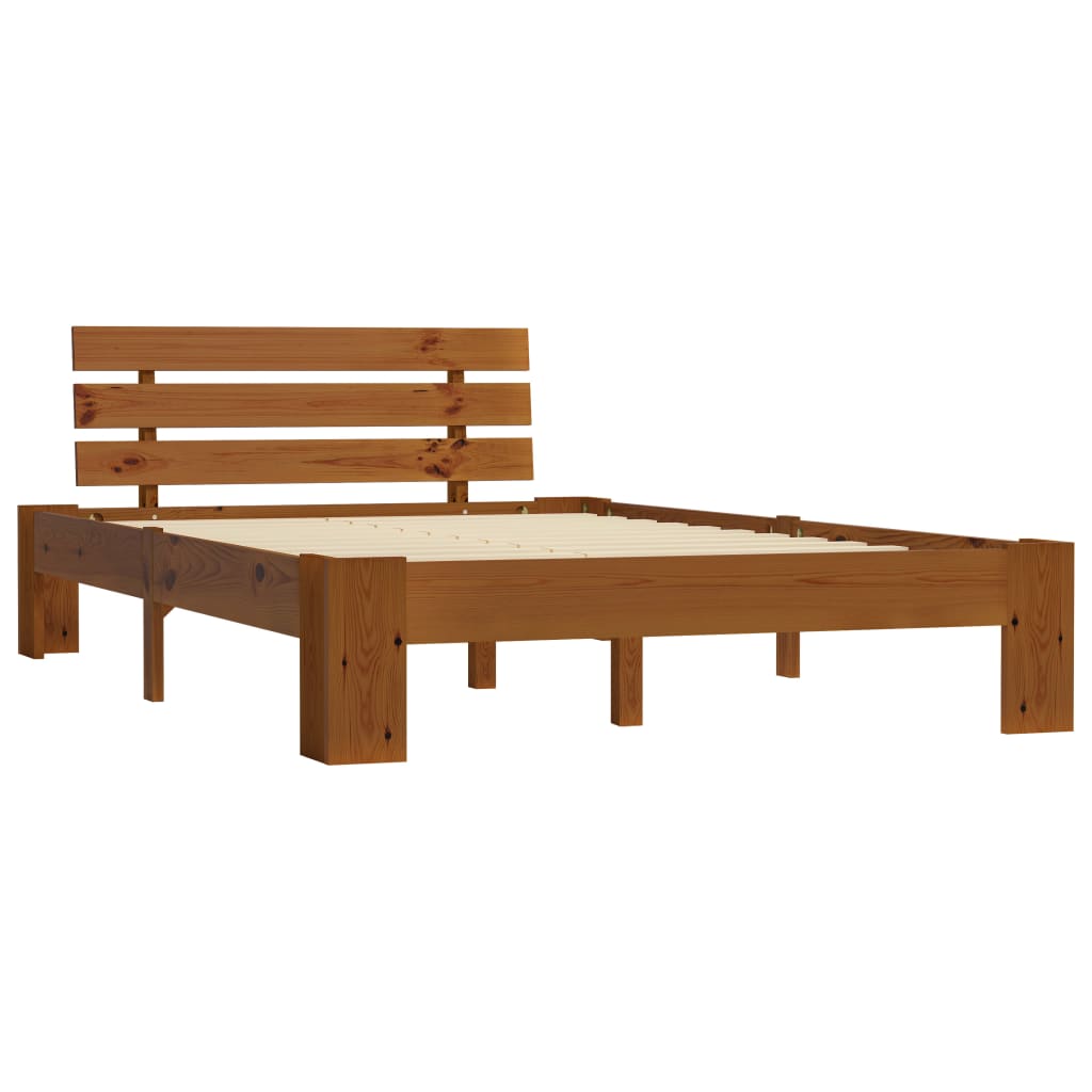 Bed Frame without Mattress Honey Brown 120x200cm Solid Wood Pine