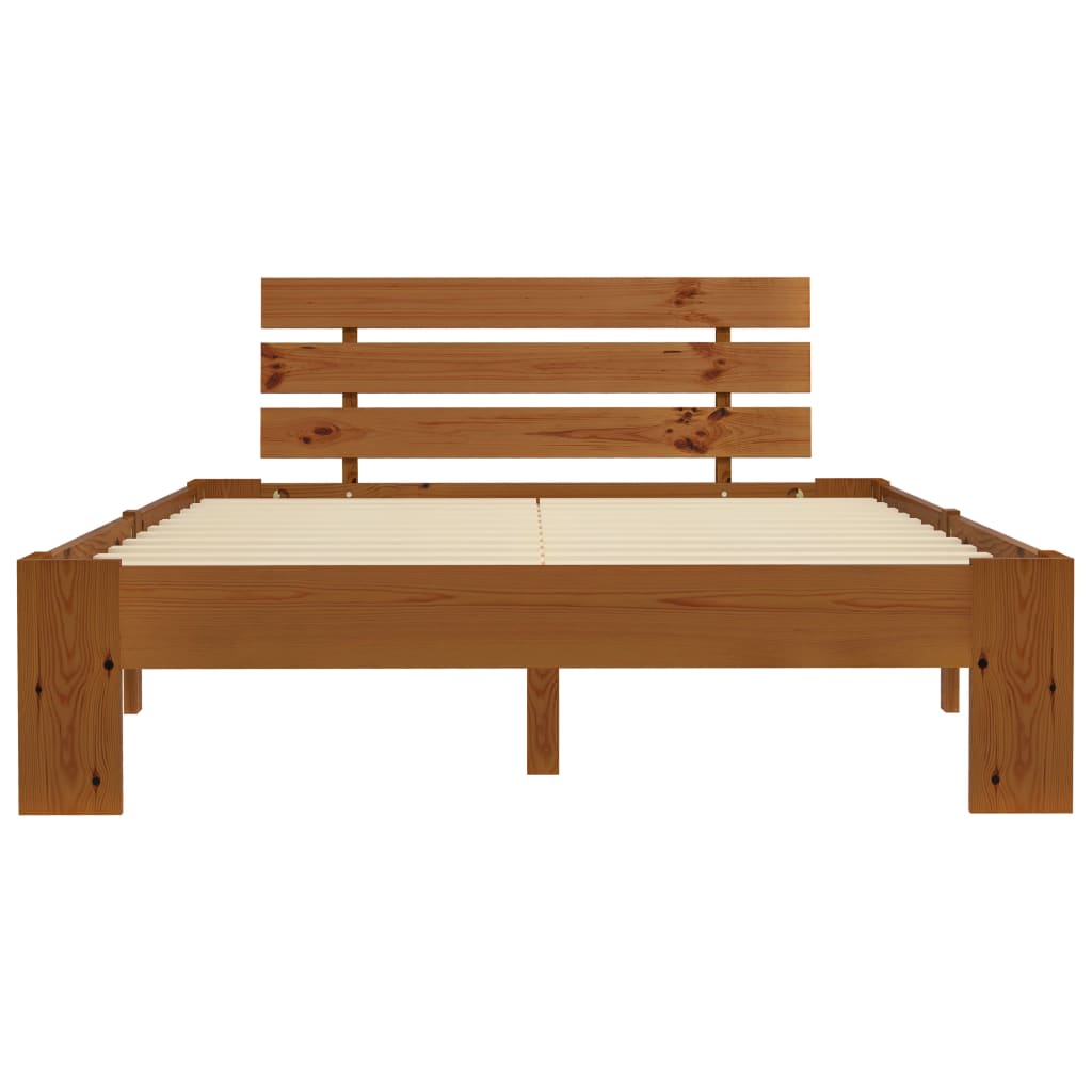 Bed Frame without Mattress Honey Brown 120x200cm Solid Wood Pine