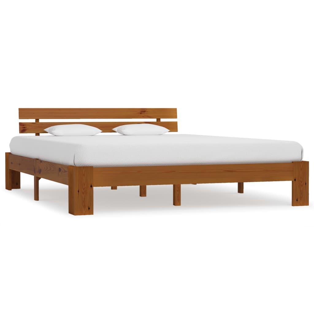 Bed Frame without Mattress Honey Brown 160x200cm Solid Wood Pine