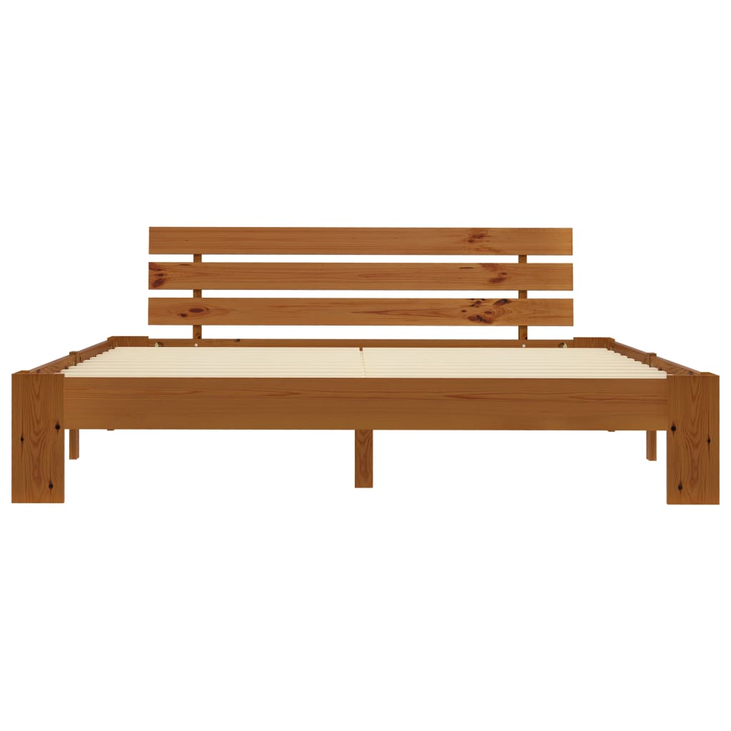 Bed Frame without Mattress Honey Brown 160x200cm Solid Wood Pine