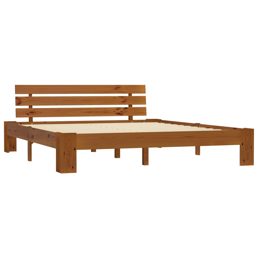 Bed Frame without Mattress Honey Brown 180x200cm Solid Wood Pine