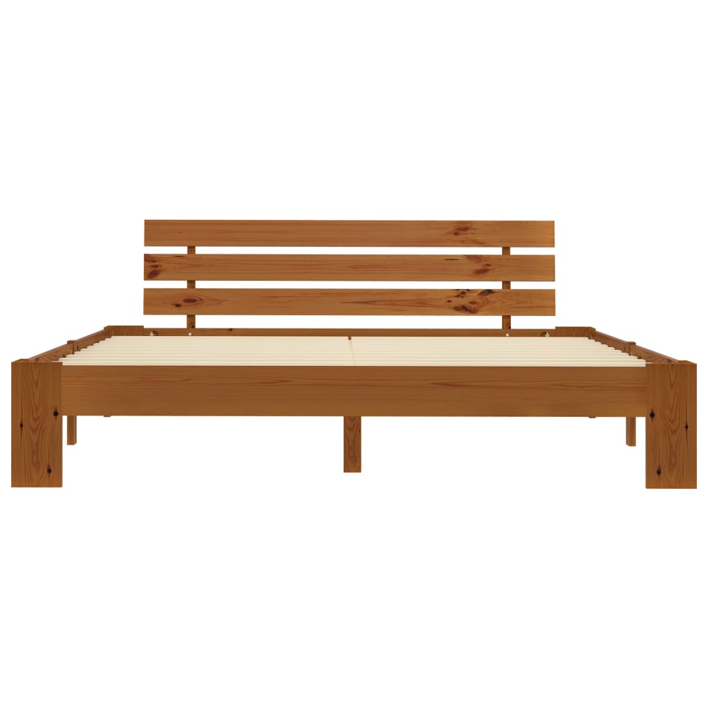 Bed Frame without Mattress Honey Brown 180x200cm Solid Wood Pine