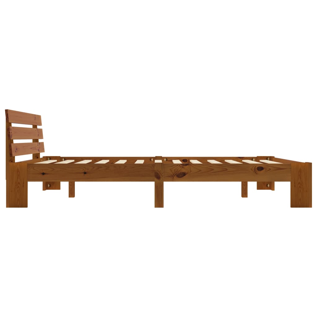 Bed Frame without Mattress Honey Brown 180x200cm Solid Wood Pine