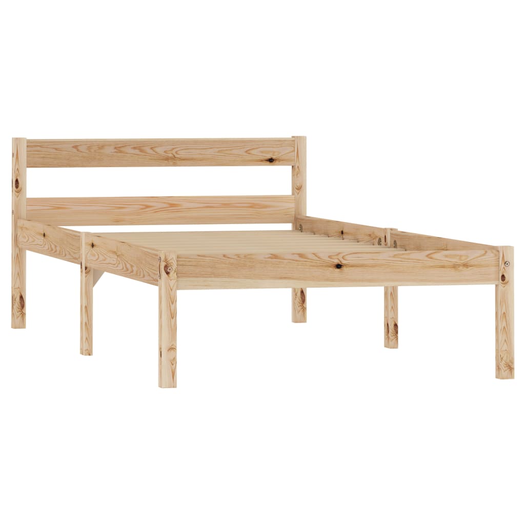 Bed Frame without Mattress Solid Pine Wood 100x200 cm