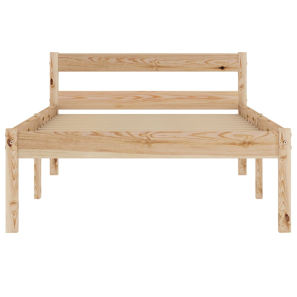 Bed Frame without Mattress Solid Pine Wood 100x200 cm