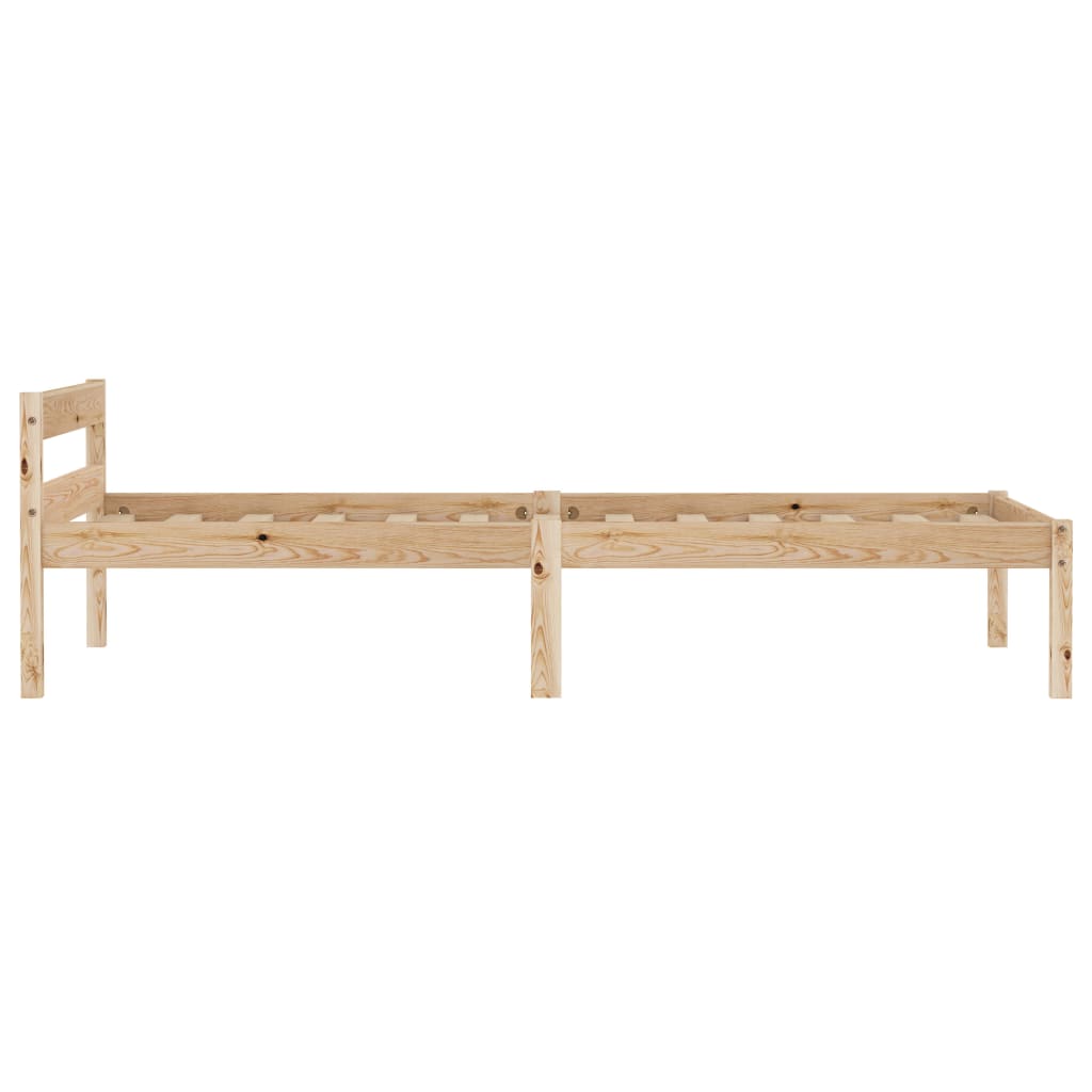 Bed Frame without Mattress Solid Pine Wood 100x200 cm