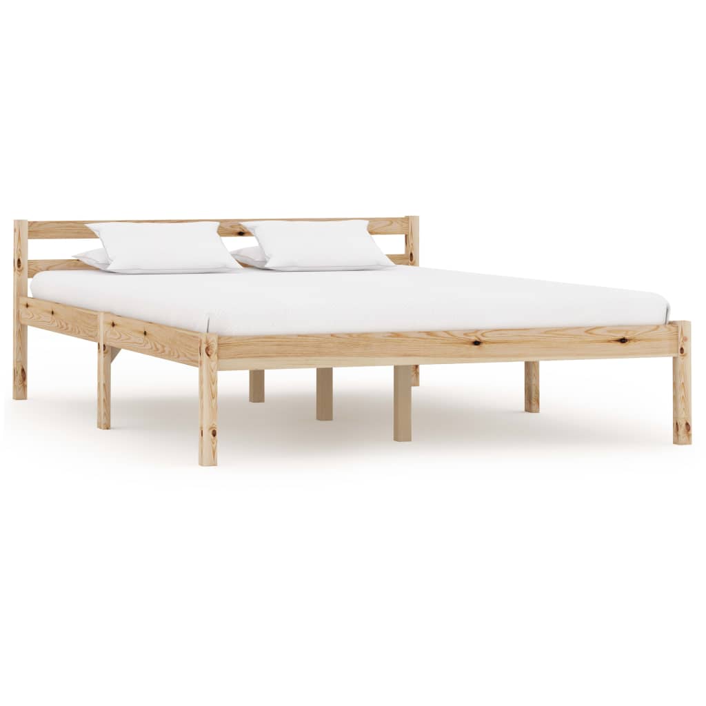 Bed Frame without Mattress Solid Pine Wood 140x200 cm