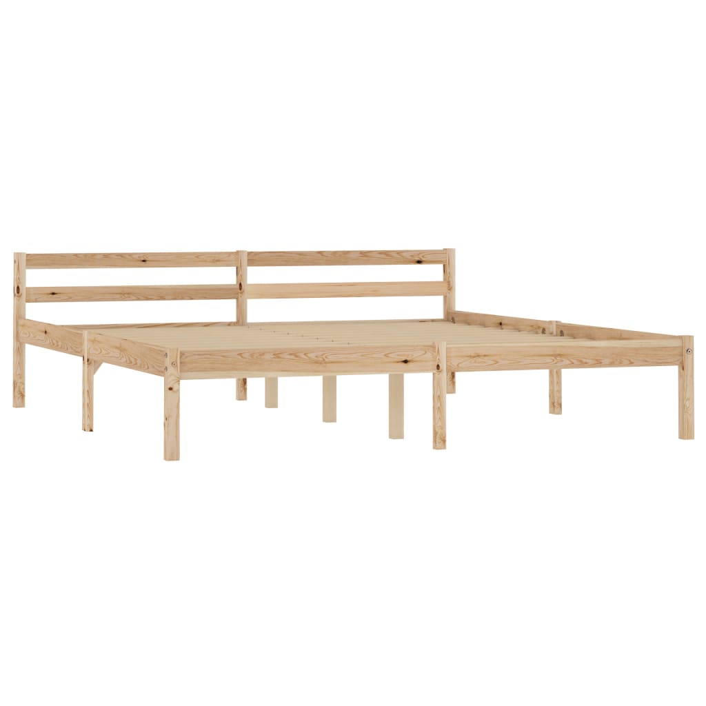 Bed Frame without Mattress Solid Pine Wood 160x200 cm