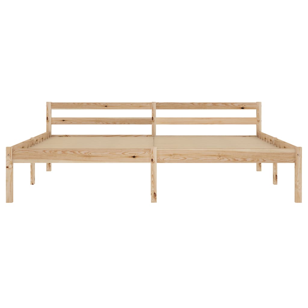Bed Frame without Mattress Solid Pine Wood 180x200 cm Super King