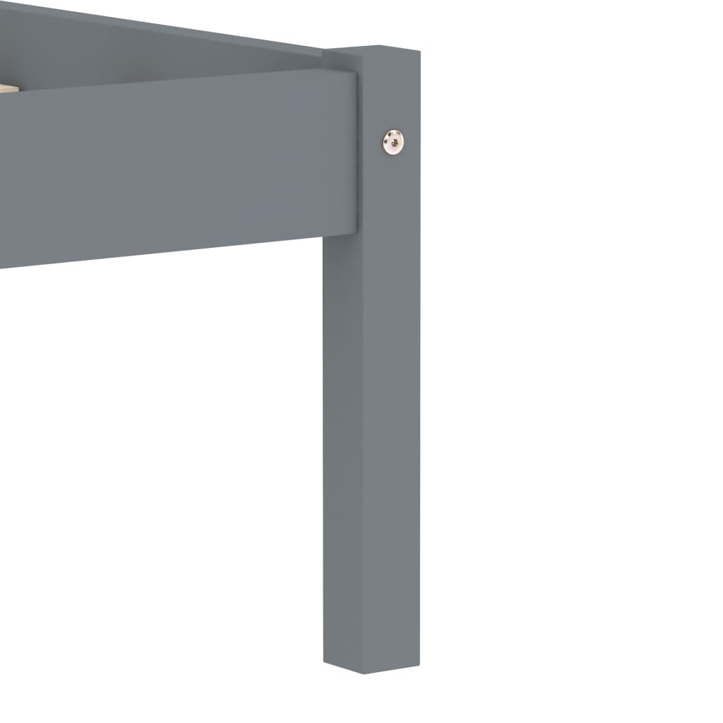 Bed Frame without Mattress Grey Solid Pine Wood 100x200 cm