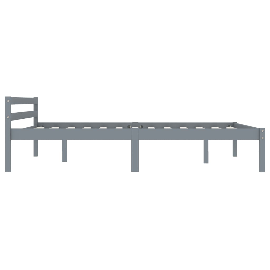 Bed Frame without Mattress Grey Solid Pine Wood 120x200 cm