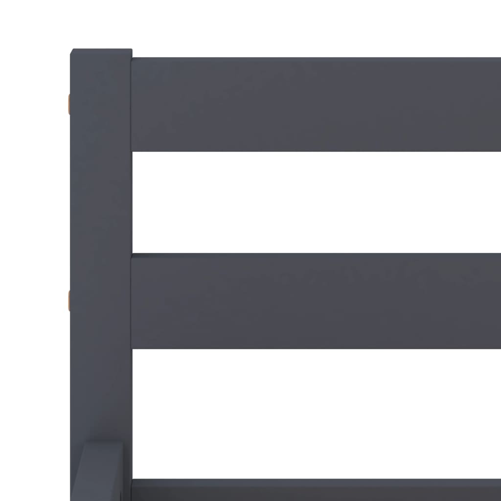 Bed Frame without Mattress Grey Solid Pine Wood 160x200 cm